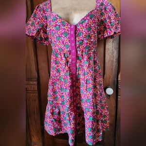 Betsey Johnson Snap Front  Open Back Dress NWOT